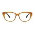 Burr - Cat-eye Yellow-Demi Reading Glasses for Women